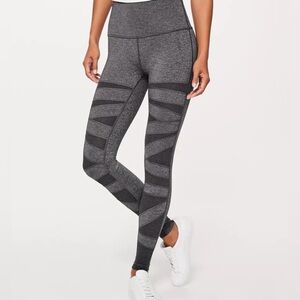 Lululemon Gray Wunder Under Mesh Bandage Leggings